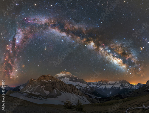 beautiful nebula with halley comet