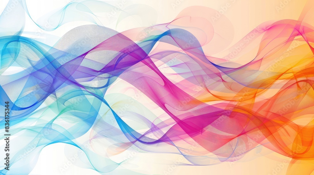 Abstract Design in Four Colours Printed Line Abstract Design in Four Colours Printed Line