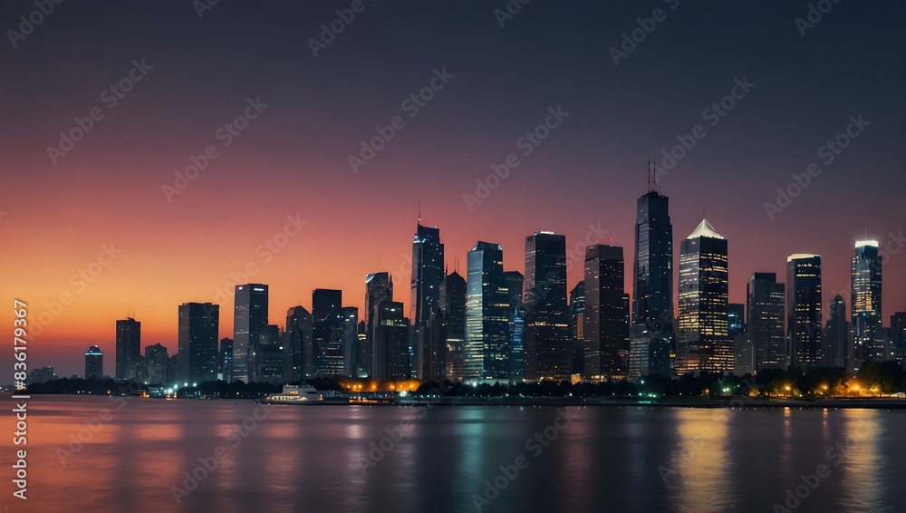 beauty of a city skyline against a gradient background at twilight ai_generated beauty of a city skyline against a gradient background at twilight ai_generated