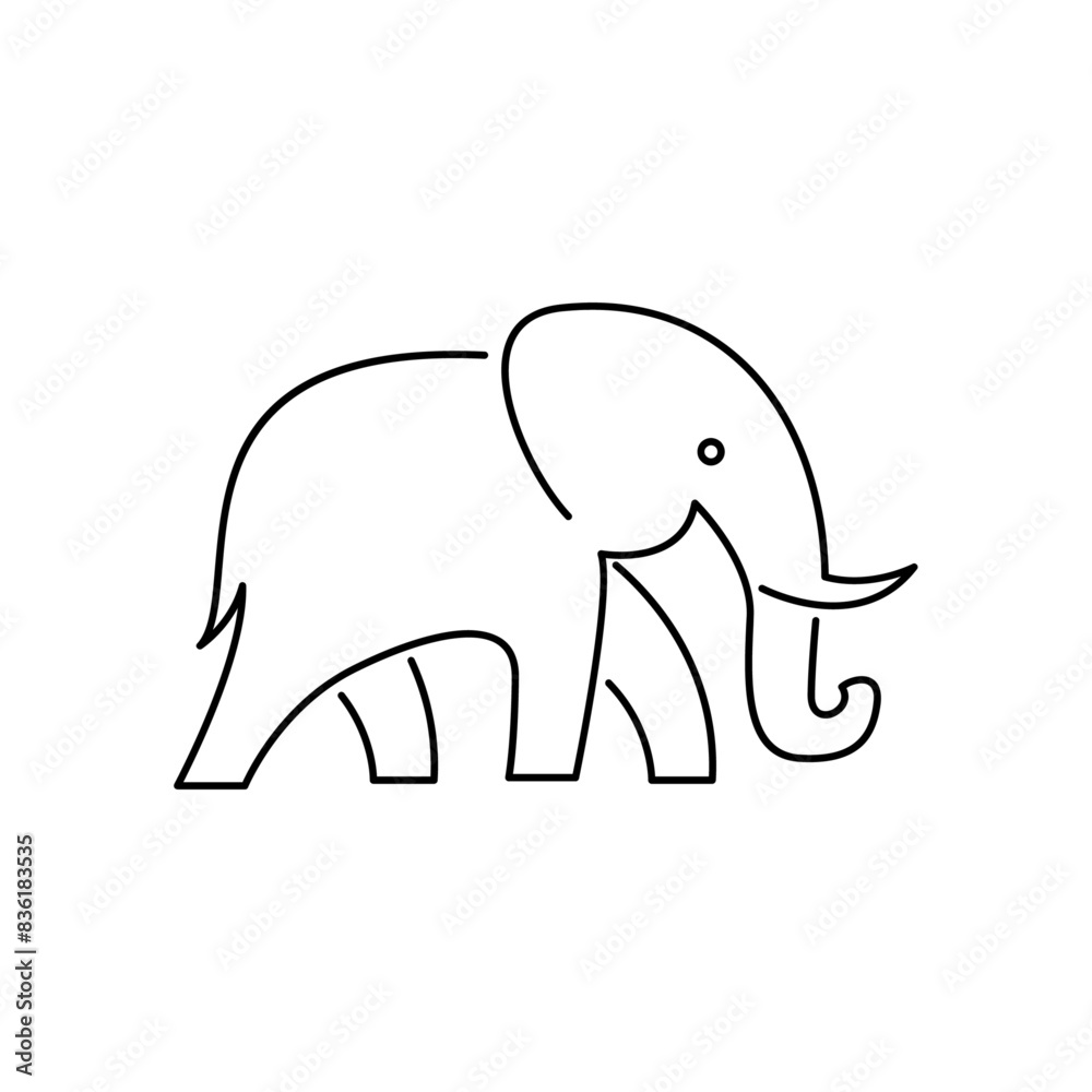 Elephant Logo. African indian Wildlife Elephant Logo Icon Vector Illustration design