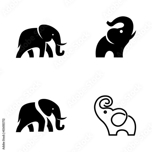 Elephant Logo. African indian Wildlife Elephant Logo Icon Vector Illustration design photo