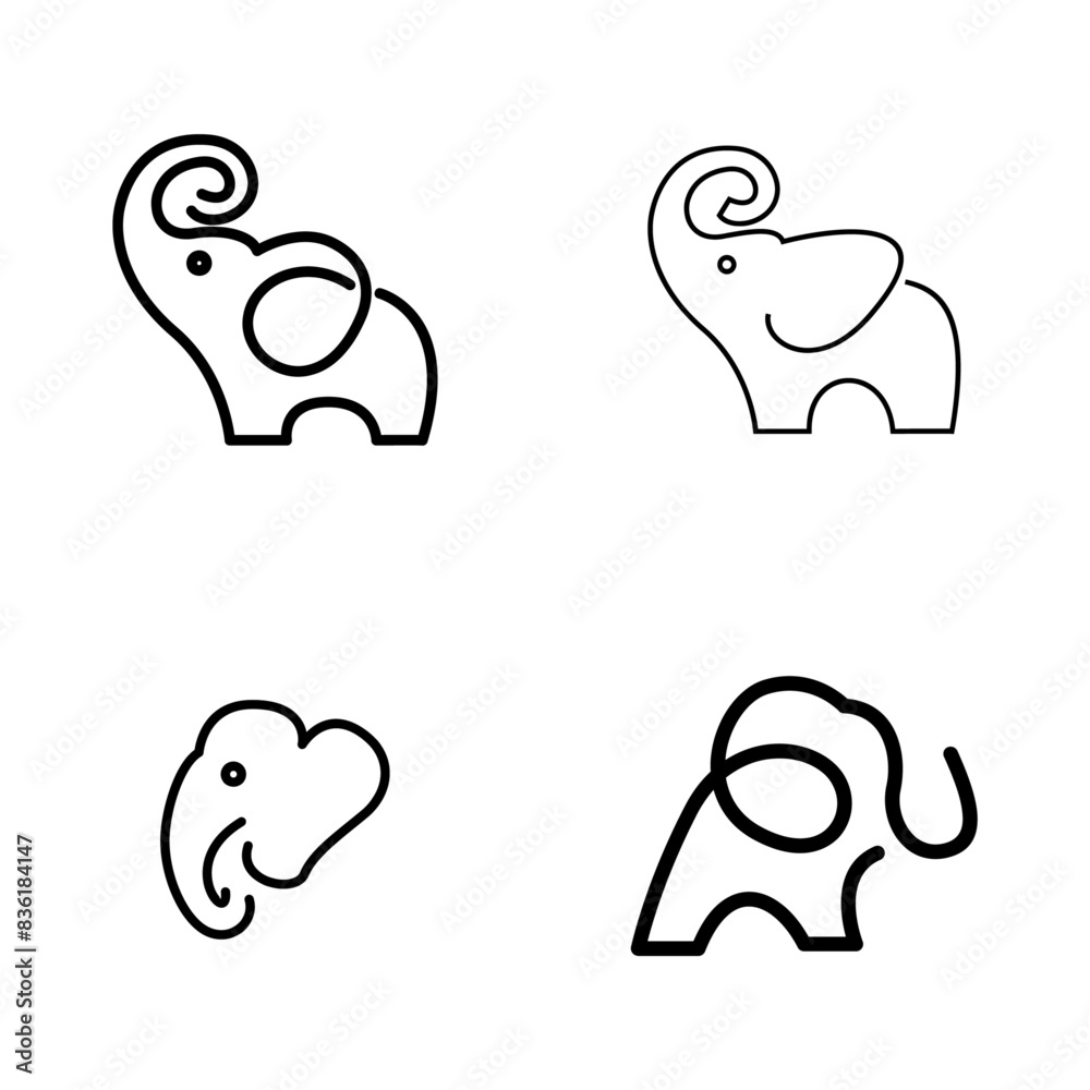Elephant Logo. African indian Wildlife Elephant Logo Icon Vector Illustration design Elephant Logo. African indian Wildlife Elephant Logo Icon Vector Illustration design