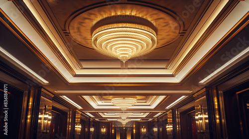 Art deco ceiling lights adding a touch of glamour to luxurious dining rooms.