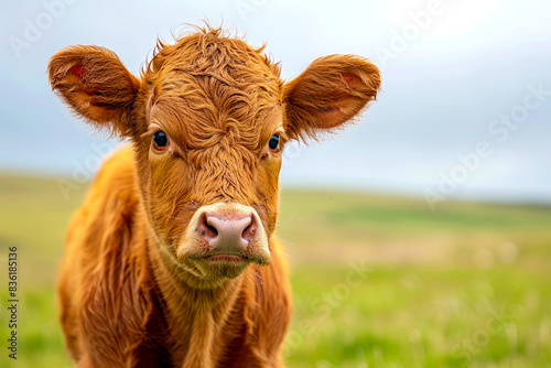 farm animals, cow. close-up of a cow's face. © MK studio