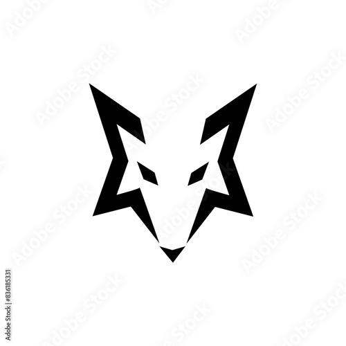 Wolf silhouette logo icon. Howling predator sign. Wild canine animal symbol design