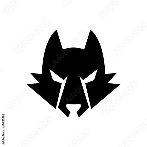 Wolf silhouette logo icon. Howling predator sign. Wild canine animal symbol design