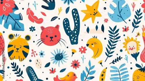 Wallpaper Mural Hand-Drawn Doodles Pack: Create a pack of hand-drawn doodles with whimsical and playful designs, Torontodigital.ca