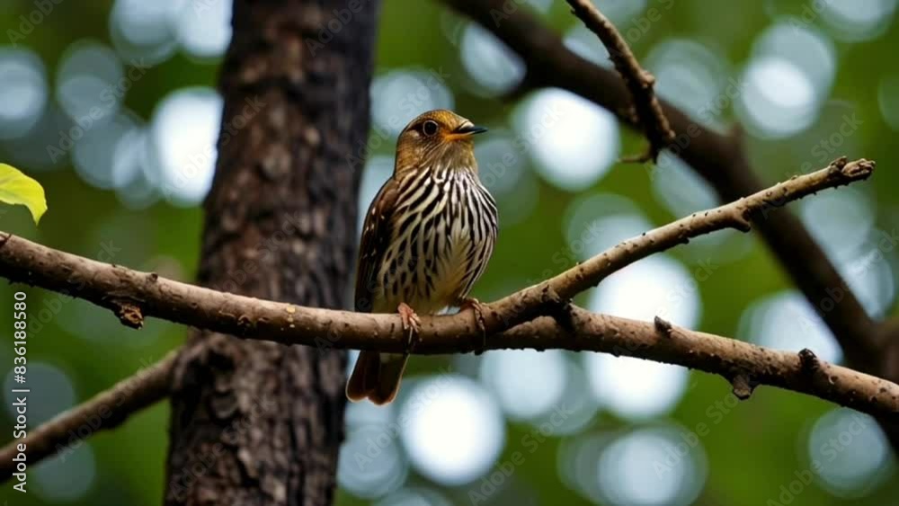 the beauty of small birds on tree branches, smooth looping video animation the beauty of small birds on tree branches, smooth looping video animation