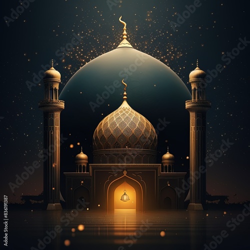 amazing Muslim mosque illustration design