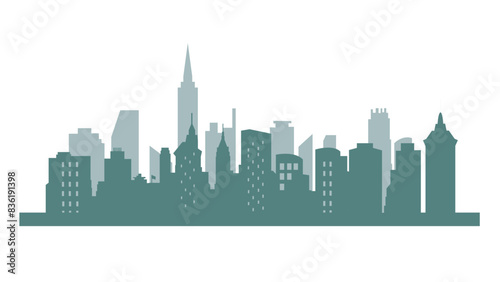 Silhouette flat skyline illustration