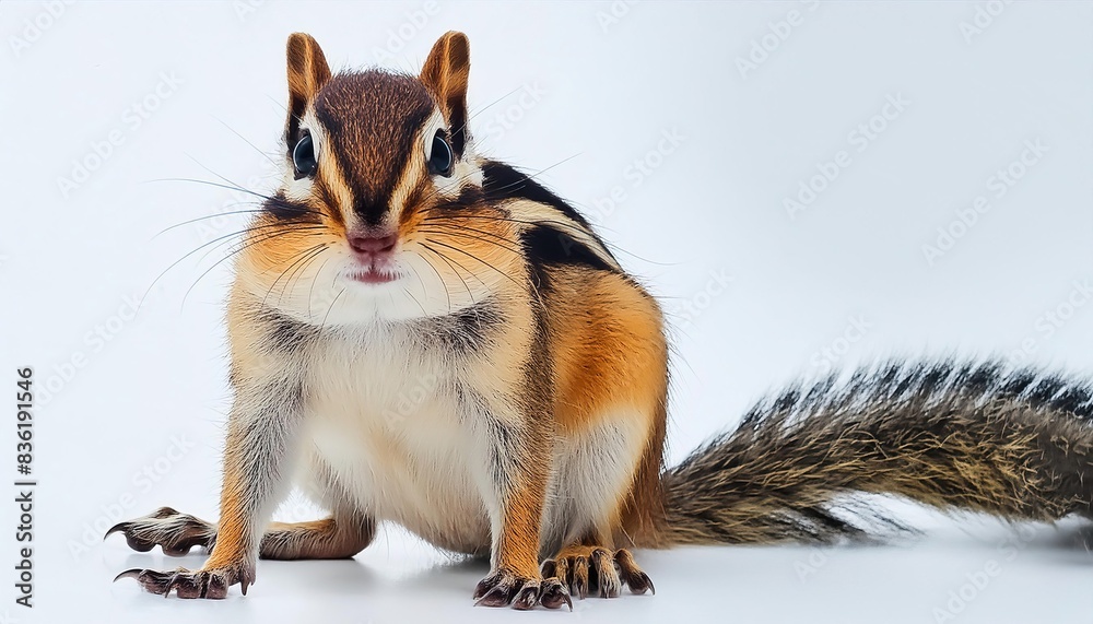 eastern chipmunk - Tamias striatus - is a species found in eastern North America and the only living member of the genus Tamias. Isolated on white background eastern chipmunk - Tamias striatus - is a species found in eastern North America and the only living member of the genus Tamias. Isolated on white background