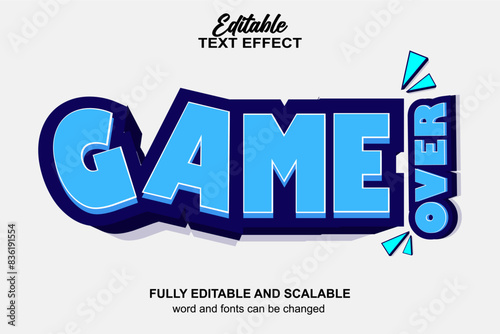 GAME OVER 3D EDITABLE TEXT EFFECT VECTOR FILE