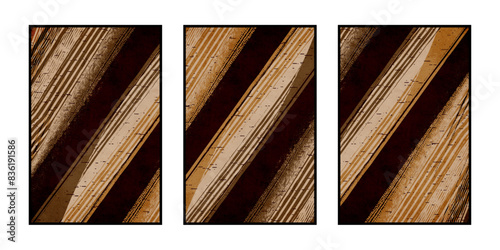Set of 3 Abstract illustration in vintage style. For use in graphics, for wall decor. .