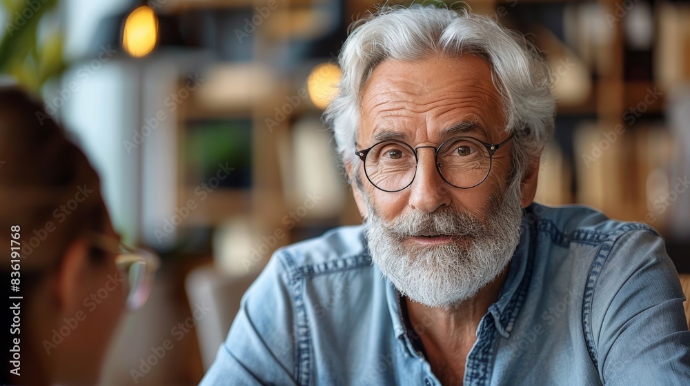 Financial advisor explaining retirement options to a client in an office. Financial advisor explaining retirement options to a client in an office.