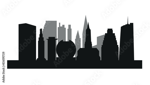 modern skyline silhouette panorama in white background vector illustration