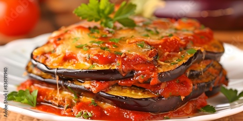 Homemade Eggplant Parmigiana Layers of eggplant tomato sauce cheese classic Italian comfort food. Concept Italian Cuisine  Vegetarian Recipes  Comfort Food  Casseroles  Homemade Meals