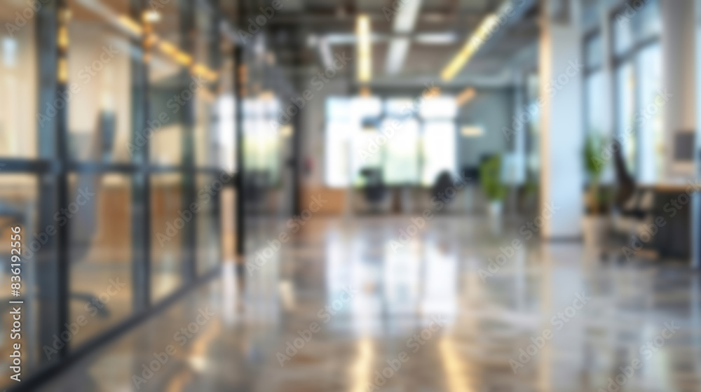 Blurred modern office space. Abstract blurred background of modern office interior, empty coworking space with large windows, ideal for business and workplace concepts Blurred modern office space. Abstract blurred background of modern office interior, empty coworking space with large windows, ideal for business and workplace concepts