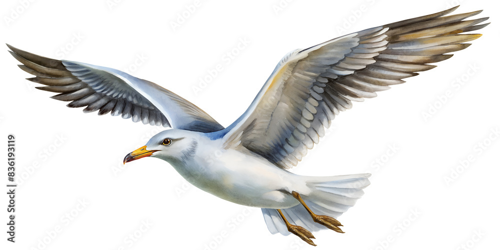 Obraz premium flying seagull on transparent background