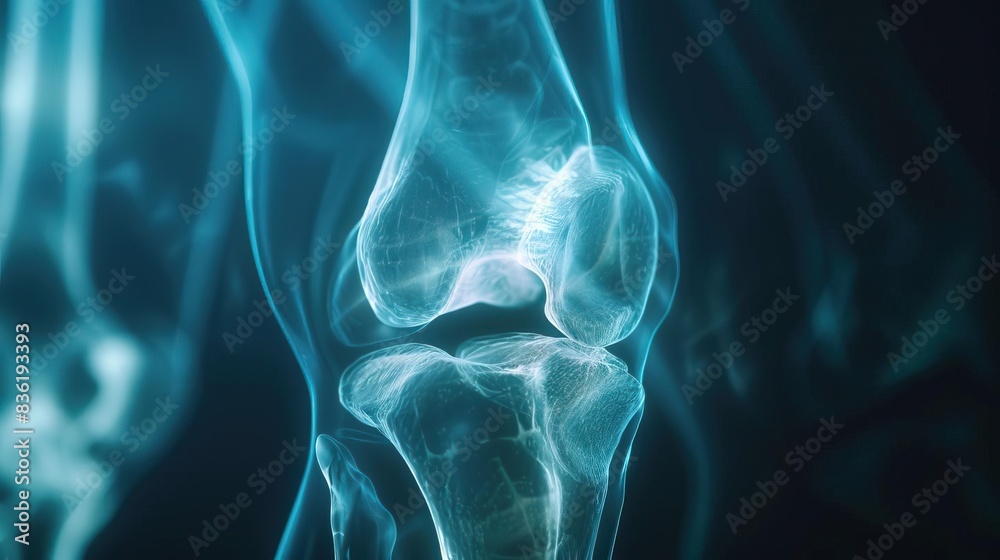 A cinematic Xray of a knee injury, illuminated with backlight and captured using a Fujifilm XT4 with a 50mm f12 lens for highdefinition and HDR visuals A cinematic Xray of a knee injury, illuminated with backlight and captured using a Fujifilm XT4 with a 50mm f12 lens for highdefinition and HDR visuals
