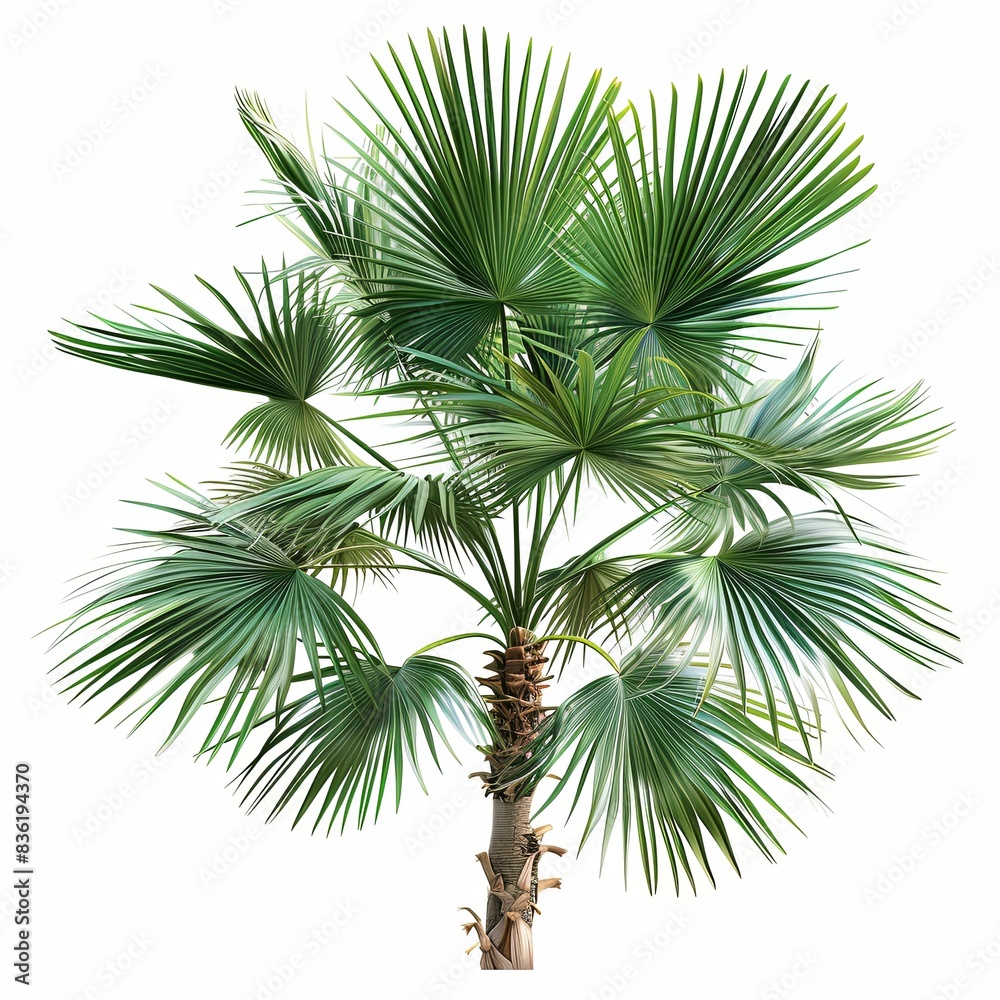 Fototapeta premium Ultra Realistic Set of Tropical Vegetation Grass Isolated on White Background. High-Quality Illustration Featuring Lush Greenery with Detailed Blades and Natural Texture, Ideal for Botanical and Natur