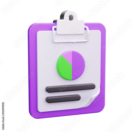 report 3d render icon