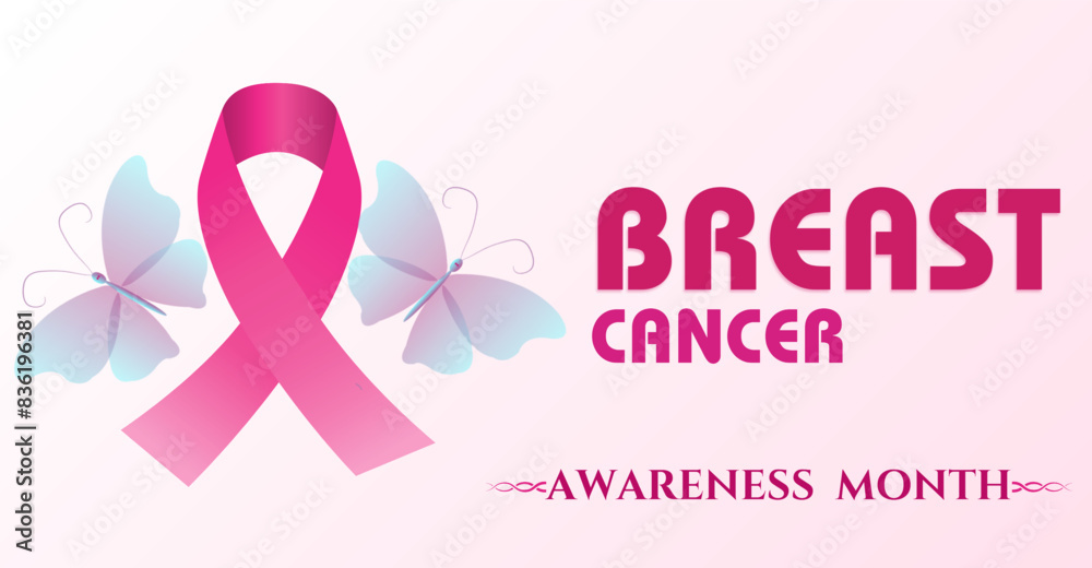 Breast cancer awareness month, Campaign  or celebration banner. Hope and Strength: Breast Cancer Awareness