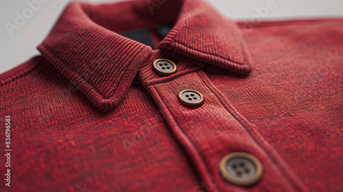 Generate a realistic henley shirt mockup with custom logos. photo