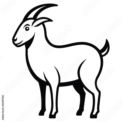 Solid color Cashmere Goat animal vector design © mobarok8888