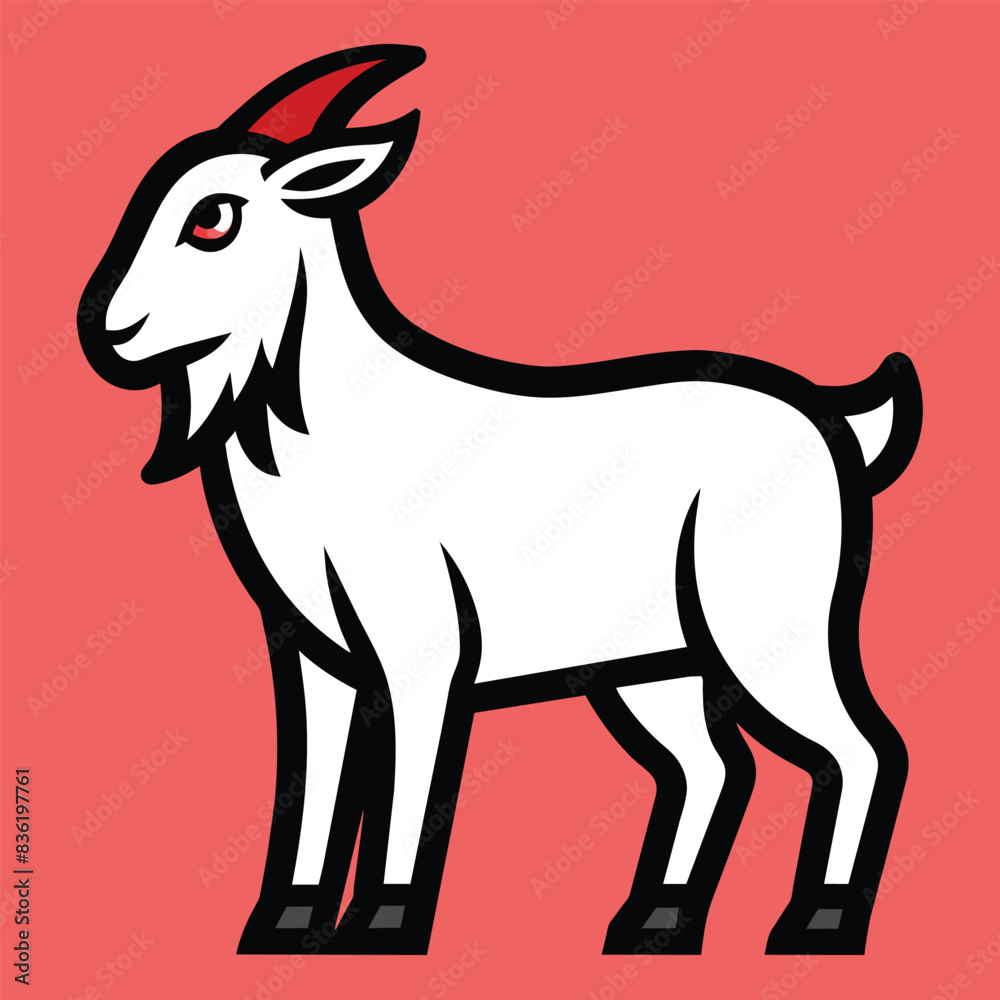 Solid color Cashmere Goat animal vector design
