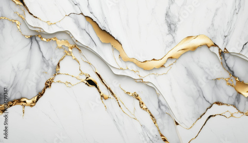 White and gold marble textured background