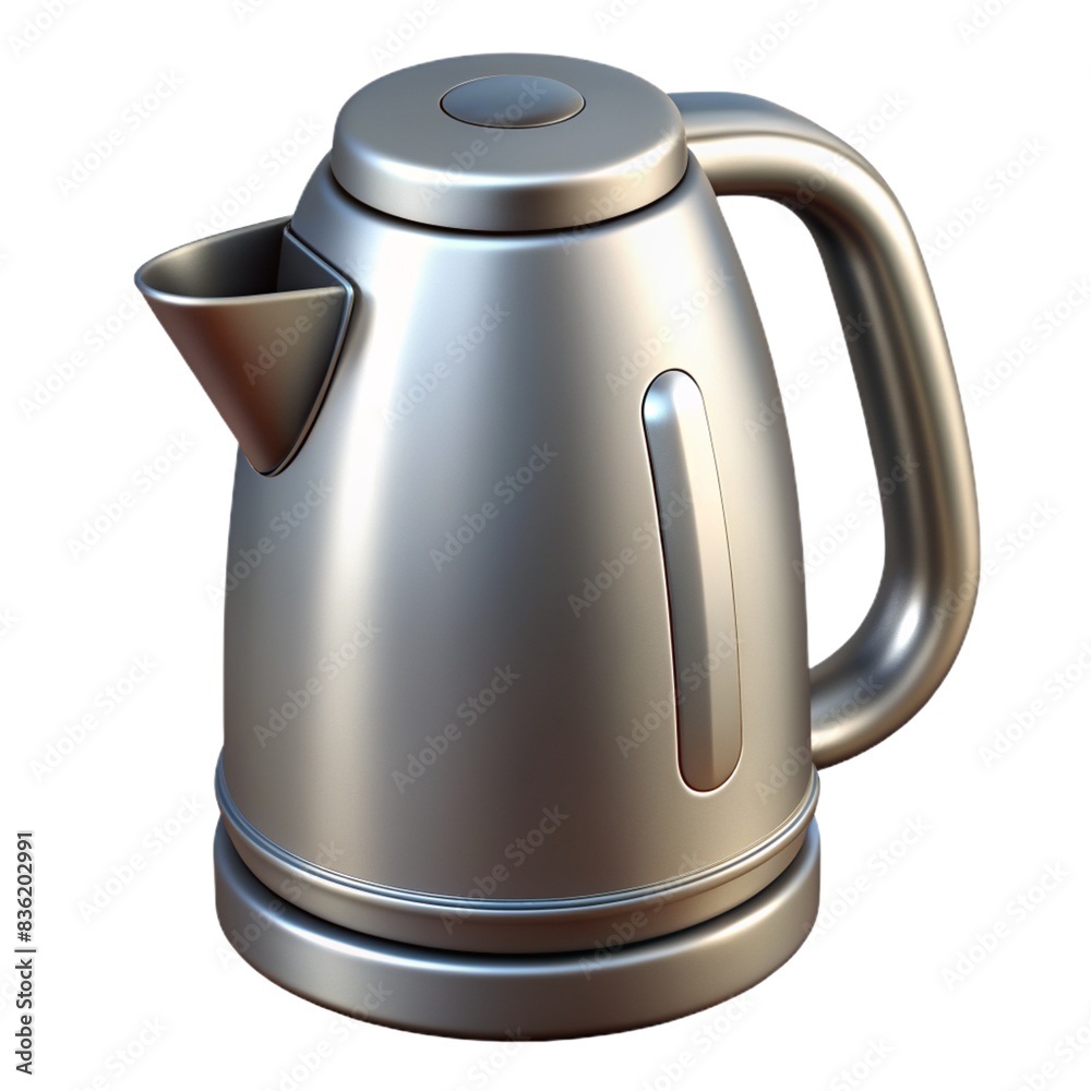 Shiny metallic teapot emits steam, boiling water with energy from electric kettle Electric kettle. Modern design reflects technology in kitchenware. Shiny metallic teapot emits steam, boiling water with energy from electric kettle Electric kettle. Modern design reflects technology in kitchenware.