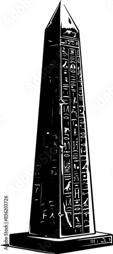 Egyptian Obelisk Silhouette Illustrating Ancient History