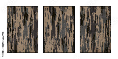 Set of 3 Abstract illustration in vintage style. For use in graphics, for wall decor. .