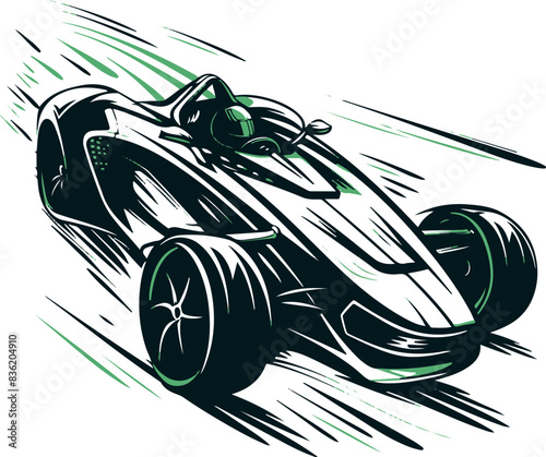 Dynamic Racing Car Illustration Representing Speed and Excitement