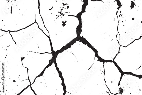Close-Up of Worn and Cracked Concrete or Asphalt Surfaces with Grunge Texture