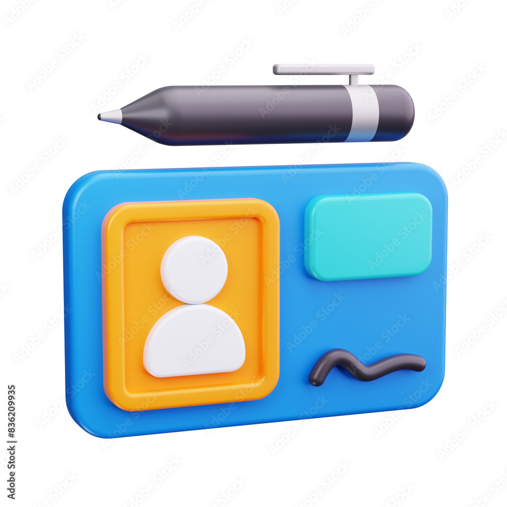 Fototapeta premium id card 3d render icon