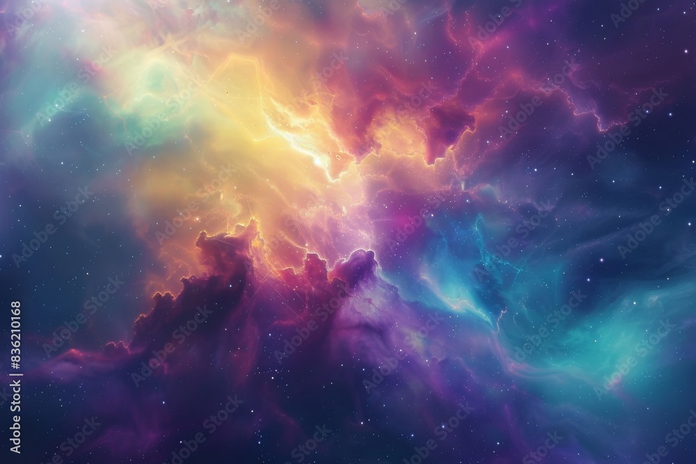Cosmic Symphony of Colors: A Celestial Tapestry of Stars and Nebulae Cosmic Symphony of Colors: A Celestial Tapestry of Stars and Nebulae
