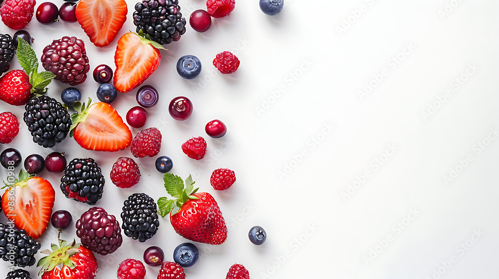 Various berries Valuable fruits provide essential nutrients for life Various berries Valuable fruits provide essential nutrients for life