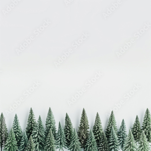 Conifer leaves on an isolated white background with copy space.