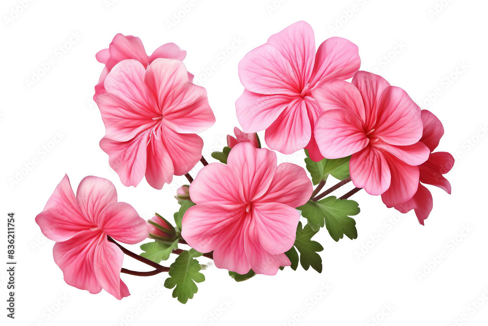 A cluster of delicate pink flowers with green leaves, perfect for spring and floral designs. A cluster of delicate pink flowers with green leaves, perfect for spring and floral designs.