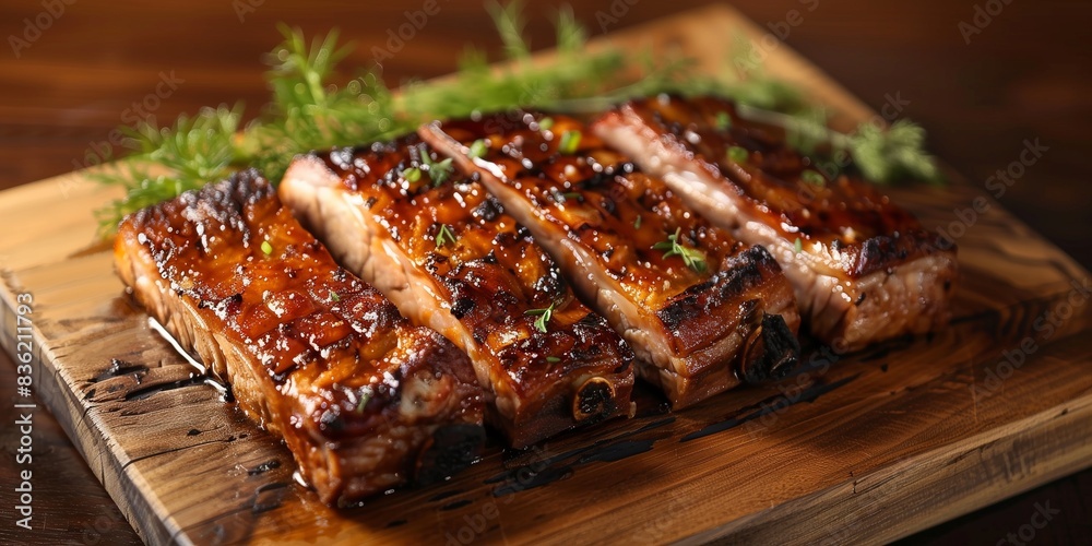 delicious grilled meat on wood cuter board delicious grilled meat on wood cuter board