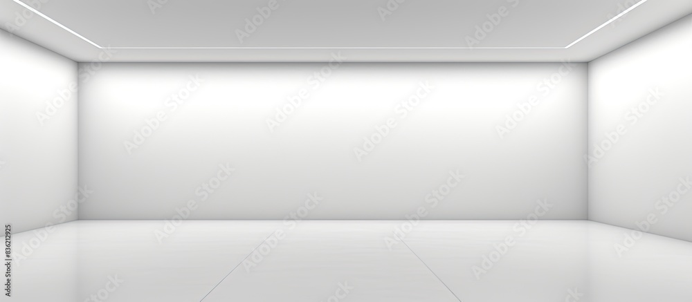 Interior of a gallery with a spacious and unoccupied white background suitable for displaying artwork, inviting a copy space image. Interior of a gallery with a spacious and unoccupied white background suitable for displaying artwork, inviting a copy space image.