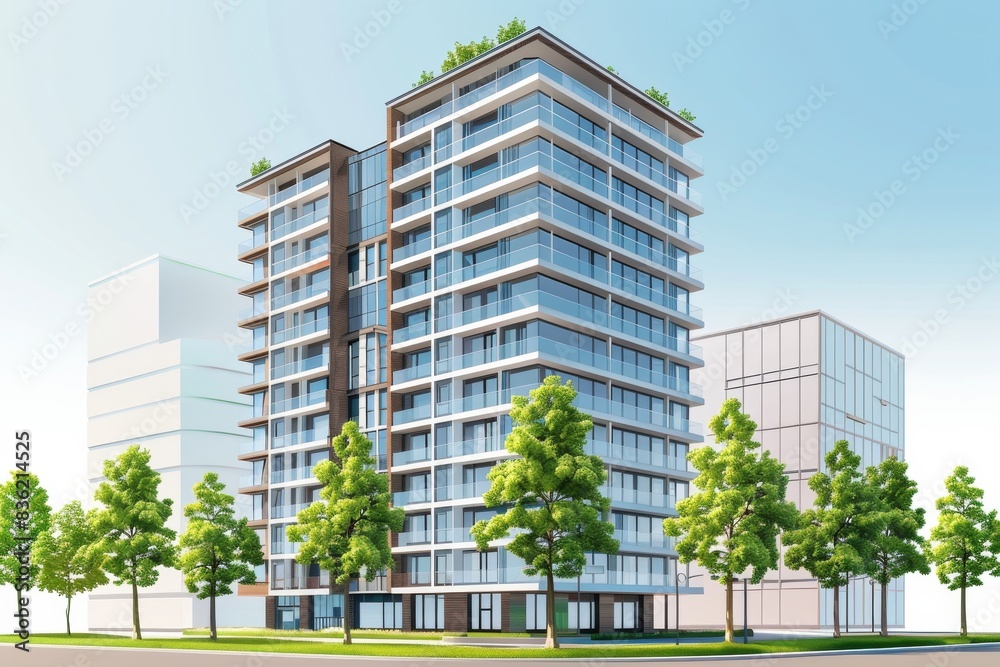 A Modern Architectural Gem in a Bustling Cityscape A Modern Architectural Gem in a Bustling Cityscape