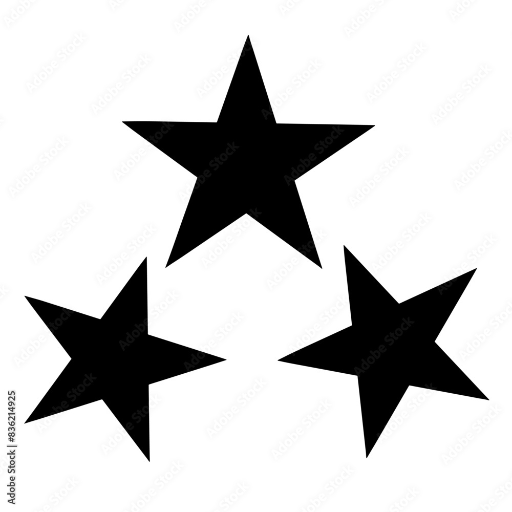 Obraz premium Three stars customer product rating review. vector illustration