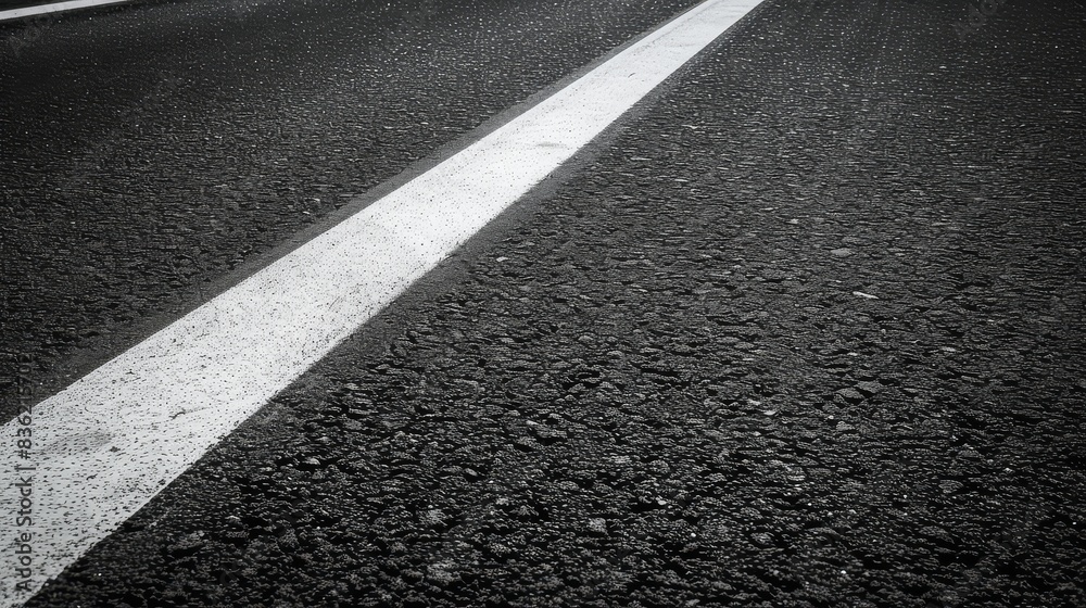 Fototapeta premium Asphalt road texture with white stripes