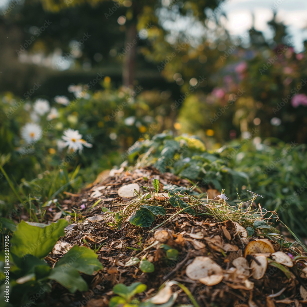 Compost, nature protection, ecology, bio, soil protection, compost heap, generating ai Compost, nature protection, ecology, bio, soil protection, compost heap, generating ai