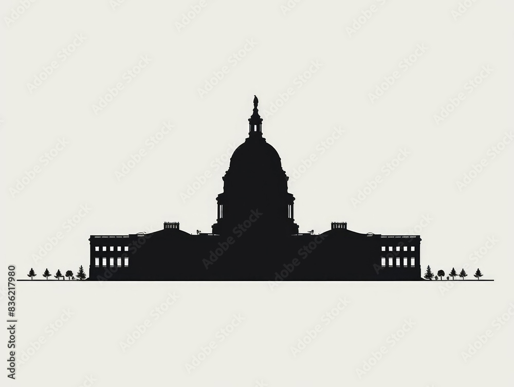Minimalist Approach A minimalist image focusing on the silhouette of the Capitol against a plain background Minimalist Approach A minimalist image focusing on the silhouette of the Capitol against a plain background
