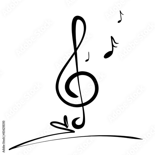 Music note song, melody icon hand drawn. vector illustration