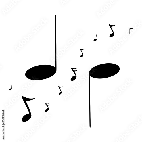 Music note song, melody icon hand drawn. vector illustration