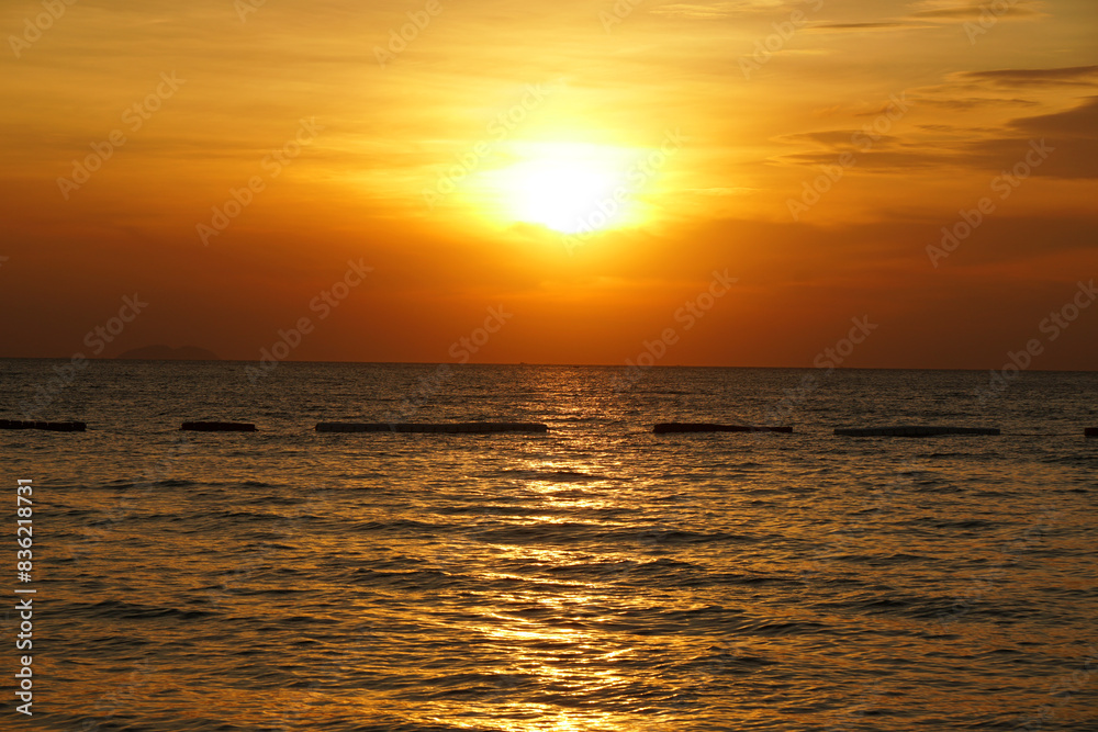 Landscape Tranquil scene of sunset over the sea at pattaya Thailand. Landscape Tranquil scene of sunset over the sea at pattaya Thailand.
